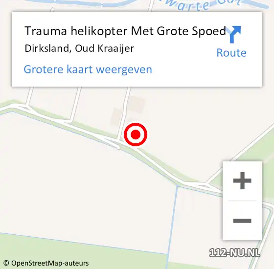 Locatie op kaart van de 112 melding: Trauma helikopter Met Grote Spoed Naar Dirksland, Oud Kraaijer op 22 december 2023 20:10