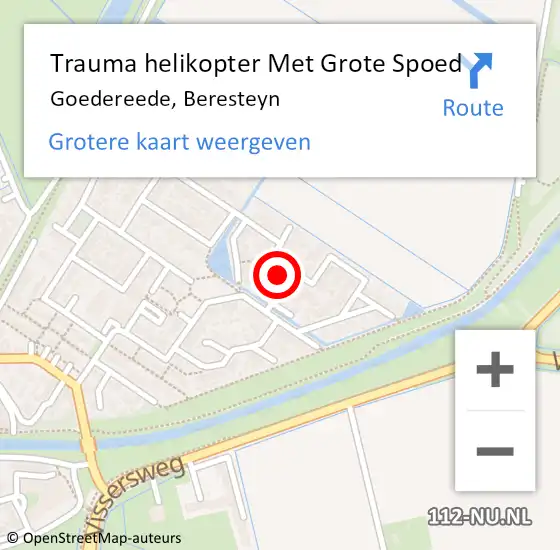 Locatie op kaart van de 112 melding: Trauma helikopter Met Grote Spoed Naar Goedereede, Beresteyn op 22 december 2023 20:20