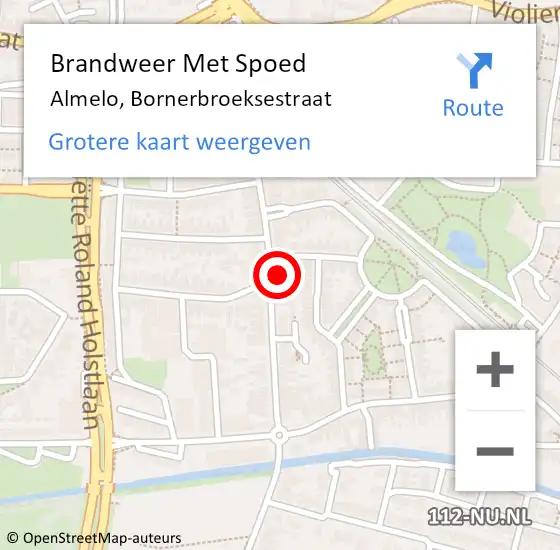Locatie op kaart van de 112 melding: Brandweer Met Spoed Naar Almelo, Bornerbroeksestraat op 22 december 2023 20:24
