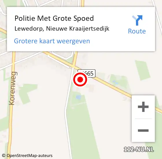 Locatie op kaart van de 112 melding: Politie Met Grote Spoed Naar Lewedorp, Nieuwe Kraaijertsedijk op 22 december 2023 21:27