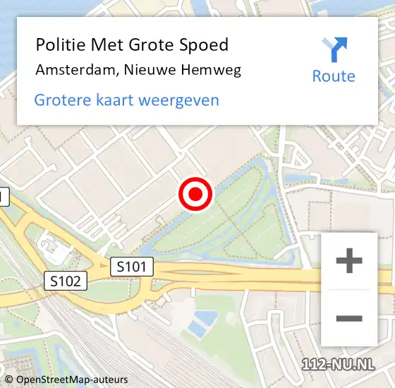 Locatie op kaart van de 112 melding: Politie Met Grote Spoed Naar Amsterdam, Nieuwe Hemweg op 22 december 2023 23:22