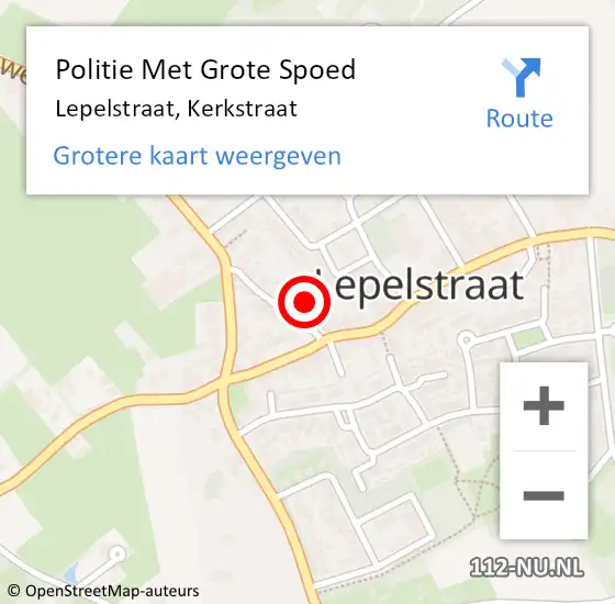 Locatie op kaart van de 112 melding: Politie Met Grote Spoed Naar Lepelstraat, Kerkstraat op 22 december 2023 23:54