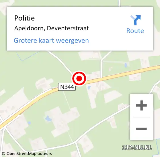 Locatie op kaart van de 112 melding: Politie Apeldoorn, Deventerstraat op 23 december 2023 00:09