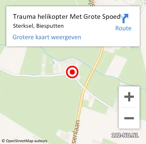 Locatie op kaart van de 112 melding: Trauma helikopter Met Grote Spoed Naar Sterksel, Biesputten op 23 december 2023 00:55