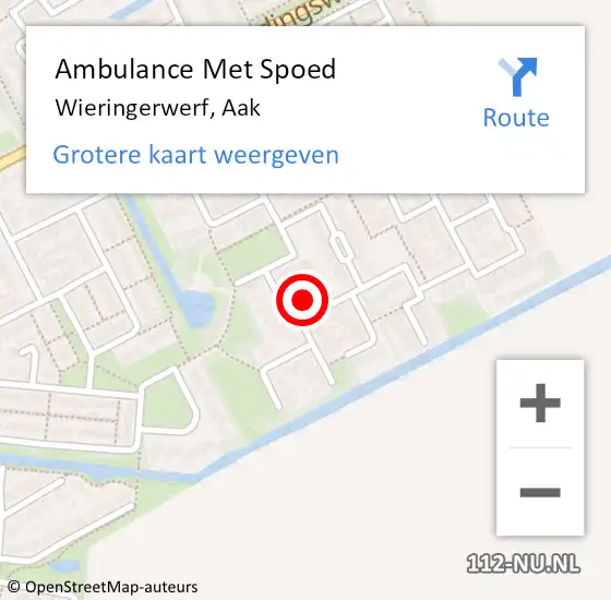 Locatie op kaart van de 112 melding: Ambulance Met Spoed Naar Wieringerwerf, Aak op 23 december 2023 02:11