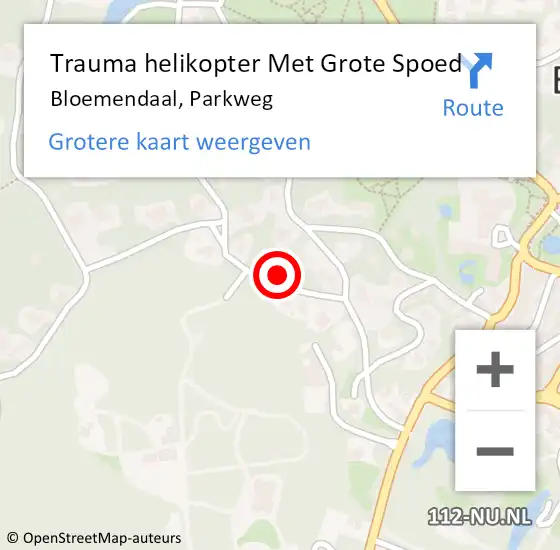 Locatie op kaart van de 112 melding: Trauma helikopter Met Grote Spoed Naar Bloemendaal, Parkweg op 23 december 2023 02:12