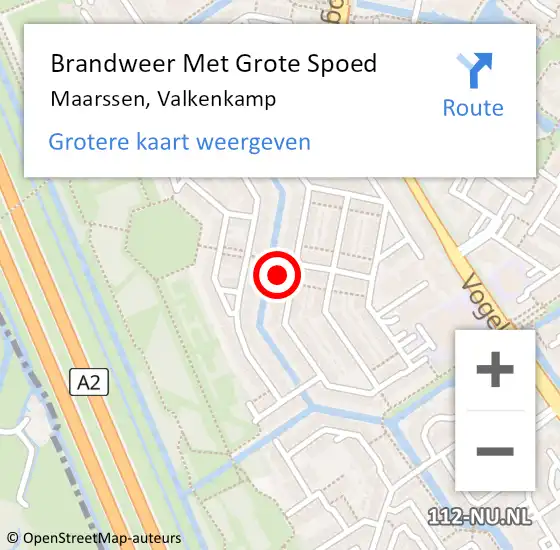 Locatie op kaart van de 112 melding: Brandweer Met Grote Spoed Naar Maarssen, Valkenkamp op 23 december 2023 03:04