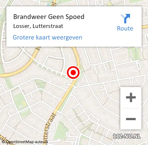 Locatie op kaart van de 112 melding: Brandweer Geen Spoed Naar Losser, Lutterstraat op 23 december 2023 07:09