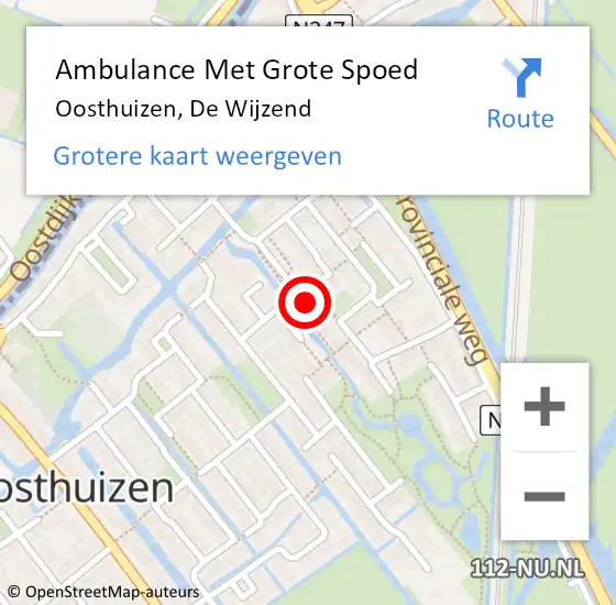 Locatie op kaart van de 112 melding: Ambulance Met Grote Spoed Naar Oosthuizen, De Wijzend op 23 december 2023 07:42