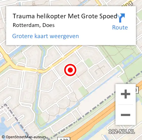 Locatie op kaart van de 112 melding: Trauma helikopter Met Grote Spoed Naar Rotterdam, Does op 23 december 2023 08:33