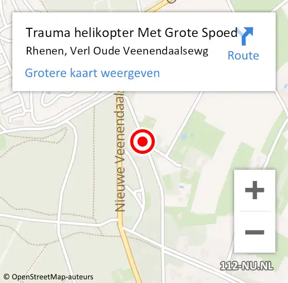 Locatie op kaart van de 112 melding: Trauma helikopter Met Grote Spoed Naar Rhenen, Verl Oude Veenendaalsewg op 23 december 2023 11:19