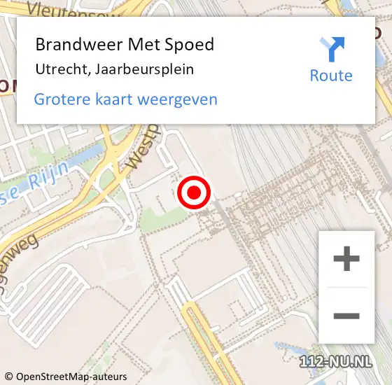 Locatie op kaart van de 112 melding: Brandweer Met Spoed Naar Utrecht, Jaarbeursplein op 23 december 2023 11:43