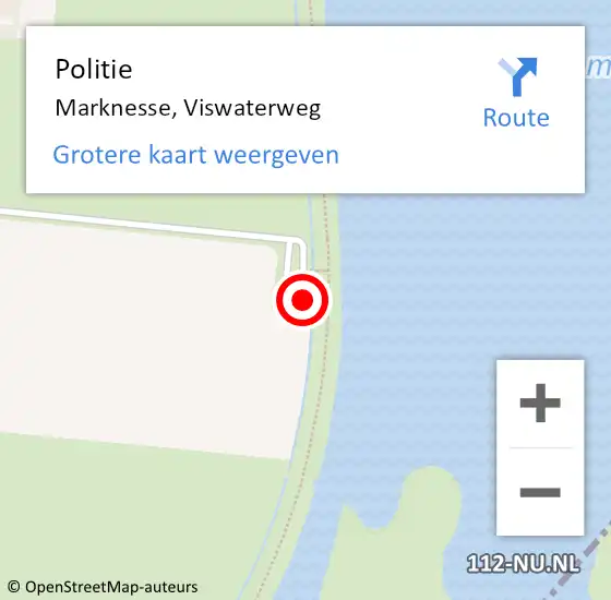 Locatie op kaart van de 112 melding: Politie Marknesse, Viswaterweg op 23 december 2023 12:08