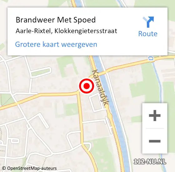 Locatie op kaart van de 112 melding: Brandweer Met Spoed Naar Aarle-Rixtel, Klokkengietersstraat op 23 december 2023 12:17