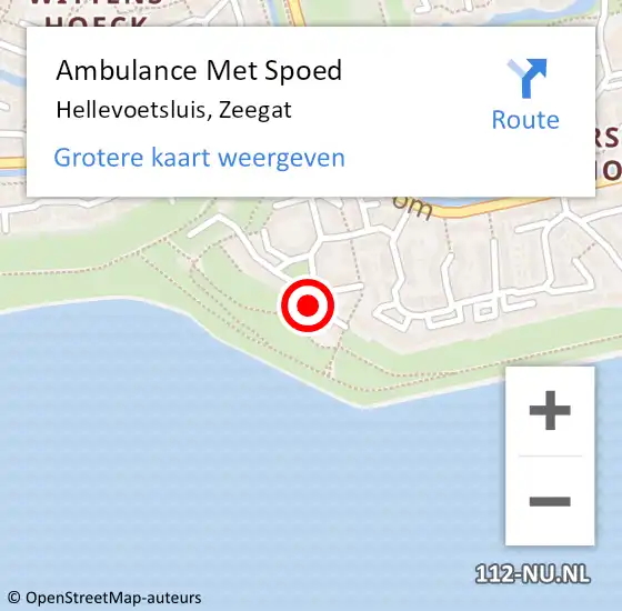 Locatie op kaart van de 112 melding: Ambulance Met Spoed Naar Hellevoetsluis, Zeegat op 23 december 2023 13:59