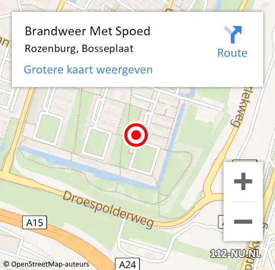 Locatie op kaart van de 112 melding: Brandweer Met Spoed Naar Rozenburg, Bosseplaat op 23 december 2023 14:45