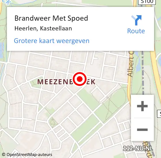 Locatie op kaart van de 112 melding: Brandweer Met Spoed Naar Heerlen, Kasteellaan op 23 december 2023 14:47