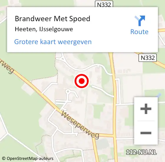 Locatie op kaart van de 112 melding: Brandweer Met Spoed Naar Heeten, IJsselgouwe op 23 december 2023 15:05