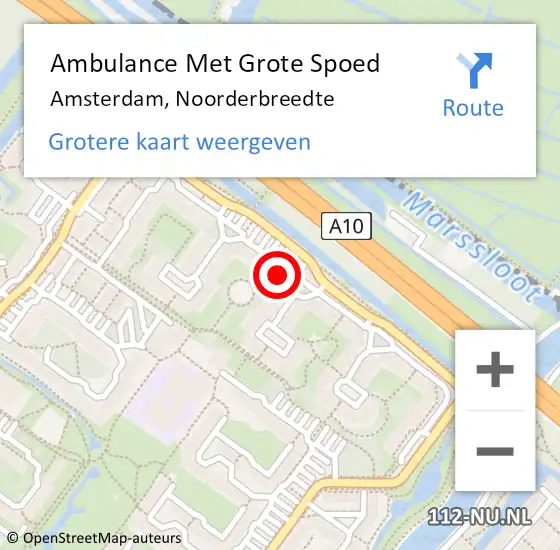 Locatie op kaart van de 112 melding: Ambulance Met Grote Spoed Naar Amsterdam, Noorderbreedte op 23 december 2023 15:19