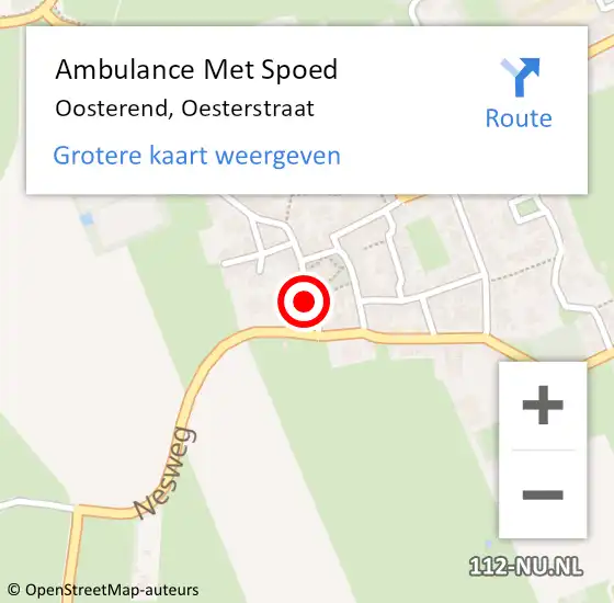 Locatie op kaart van de 112 melding: Ambulance Met Spoed Naar Oosterend, Oesterstraat op 23 december 2023 15:50