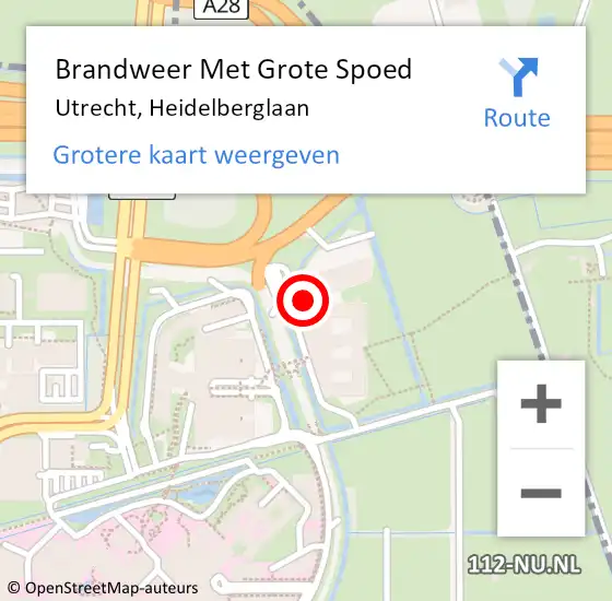 Locatie op kaart van de 112 melding: Brandweer Met Grote Spoed Naar Utrecht, Heidelberglaan op 23 december 2023 16:29