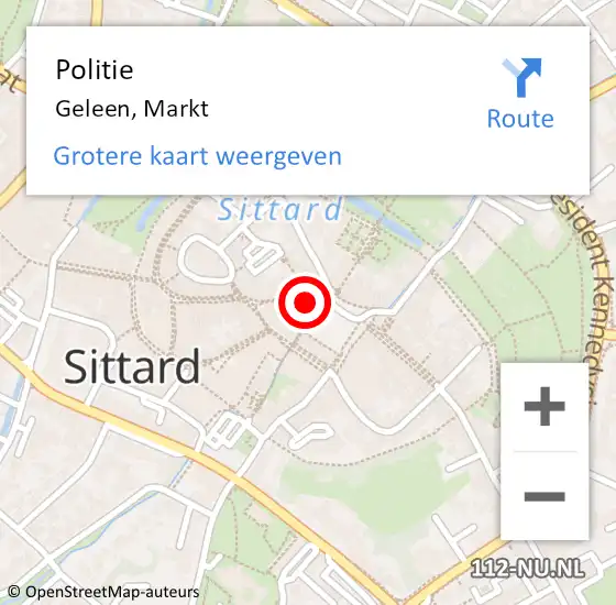 Locatie op kaart van de 112 melding: Politie Geleen, Markt op 23 december 2023 17:58