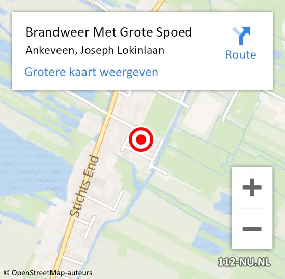 Locatie op kaart van de 112 melding: Brandweer Met Grote Spoed Naar Ankeveen, Joseph Lokinlaan op 23 december 2023 21:06