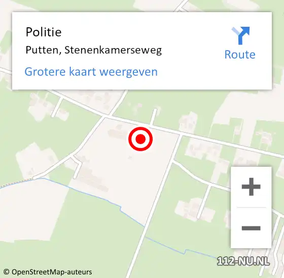 Locatie op kaart van de 112 melding: Politie Putten, Stenenkamerseweg op 23 december 2023 22:53