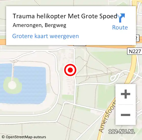 Locatie op kaart van de 112 melding: Trauma helikopter Met Grote Spoed Naar Amerongen, Bergweg op 23 december 2023 23:09
