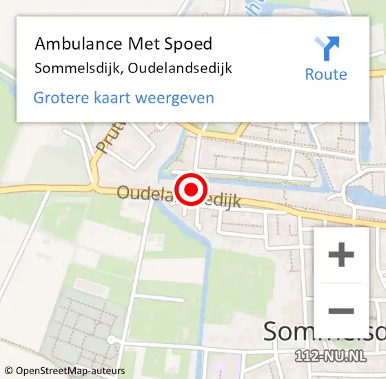 Locatie op kaart van de 112 melding: Ambulance Met Spoed Naar Sommelsdijk, Oudelandsedijk op 23 december 2023 23:48