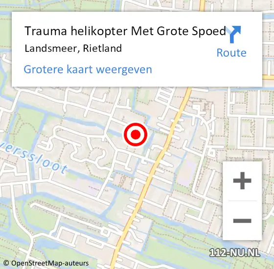 Locatie op kaart van de 112 melding: Trauma helikopter Met Grote Spoed Naar Landsmeer, Rietland op 24 december 2023 00:14