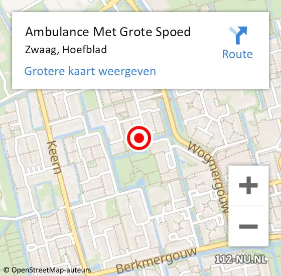 Locatie op kaart van de 112 melding: Ambulance Met Grote Spoed Naar Zwaag, Hoefblad op 24 december 2023 01:47