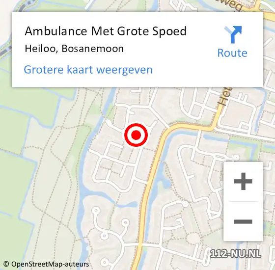 Locatie op kaart van de 112 melding: Ambulance Met Grote Spoed Naar Heiloo, Bosanemoon op 24 december 2023 03:25