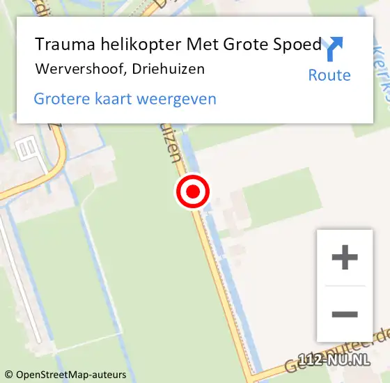 Locatie op kaart van de 112 melding: Trauma helikopter Met Grote Spoed Naar Wervershoof, Driehuizen op 24 december 2023 08:49