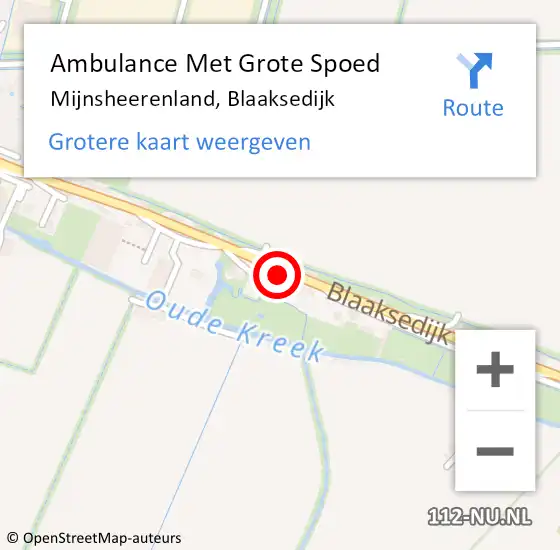 Locatie op kaart van de 112 melding: Ambulance Met Grote Spoed Naar Mijnsheerenland, Blaaksedijk op 24 december 2023 11:28
