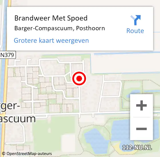 Locatie op kaart van de 112 melding: Brandweer Met Spoed Naar Barger-Compascuum, Posthoorn op 24 december 2023 12:16