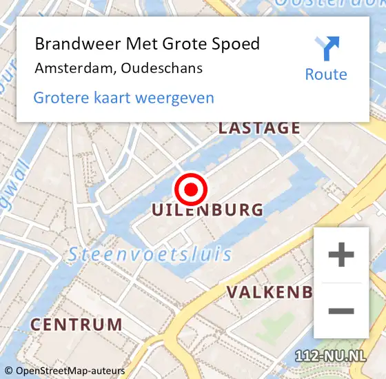 Locatie op kaart van de 112 melding: Brandweer Met Grote Spoed Naar Amsterdam, Oudeschans op 24 december 2023 14:03