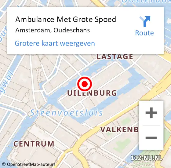 Locatie op kaart van de 112 melding: Ambulance Met Grote Spoed Naar Amsterdam, Oudeschans op 24 december 2023 14:03