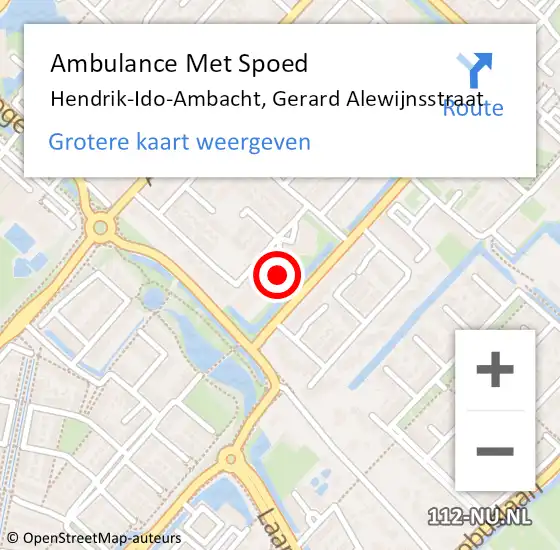 Locatie op kaart van de 112 melding: Ambulance Met Spoed Naar Hendrik-Ido-Ambacht, Gerard Alewijnsstraat op 24 december 2023 14:16