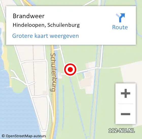 Locatie op kaart van de 112 melding: Brandweer Hindeloopen, Schuilenburg op 24 december 2023 14:43