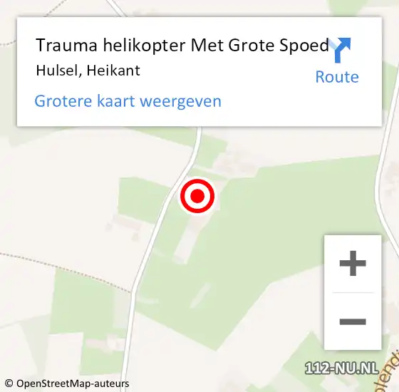 Locatie op kaart van de 112 melding: Trauma helikopter Met Grote Spoed Naar Hulsel, Heikant op 24 december 2023 14:51