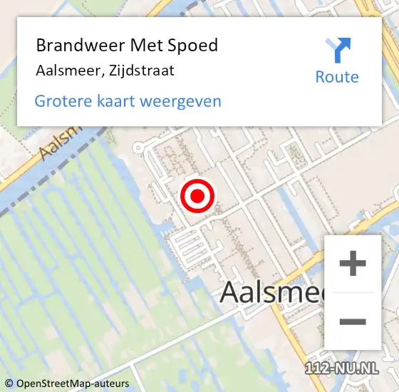 Locatie op kaart van de 112 melding: Brandweer Met Spoed Naar Aalsmeer, Zijdstraat op 24 december 2023 16:19