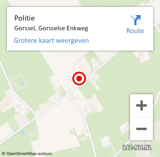 Locatie op kaart van de 112 melding: Politie Gorssel, Gorsselse Enkweg op 24 december 2023 17:07
