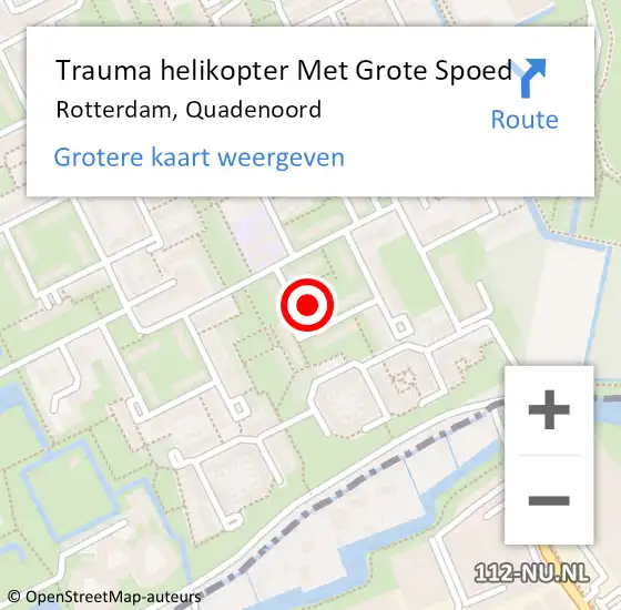 Locatie op kaart van de 112 melding: Trauma helikopter Met Grote Spoed Naar Rotterdam, Quadenoord op 24 december 2023 17:44