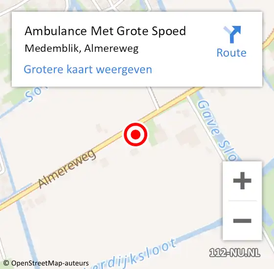 Locatie op kaart van de 112 melding: Ambulance Met Grote Spoed Naar Medemblik, Almereweg op 24 december 2023 20:57