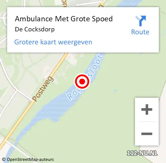 Locatie op kaart van de 112 melding: Ambulance Met Grote Spoed Naar De Cocksdorp op 24 december 2023 22:17