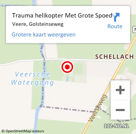 Locatie op kaart van de 112 melding: Trauma helikopter Met Grote Spoed Naar Veere, Golsteinseweg op 24 december 2023 22:30