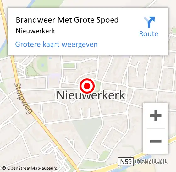 Locatie op kaart van de 112 melding: Brandweer Met Grote Spoed Naar Nieuwerkerk op 25 december 2023 01:37