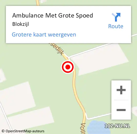 Locatie op kaart van de 112 melding: Ambulance Met Grote Spoed Naar Blokzijl op 25 december 2023 06:05