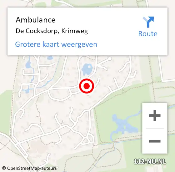 Locatie op kaart van de 112 melding: Ambulance De Cocksdorp, Krimweg op 25 december 2023 08:29
